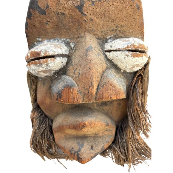 Dan Tribal Wooden Mask Wall Art Natural Fiber Guere Tribe  mask Ivory Coast 1950 - Picture 2 of 16